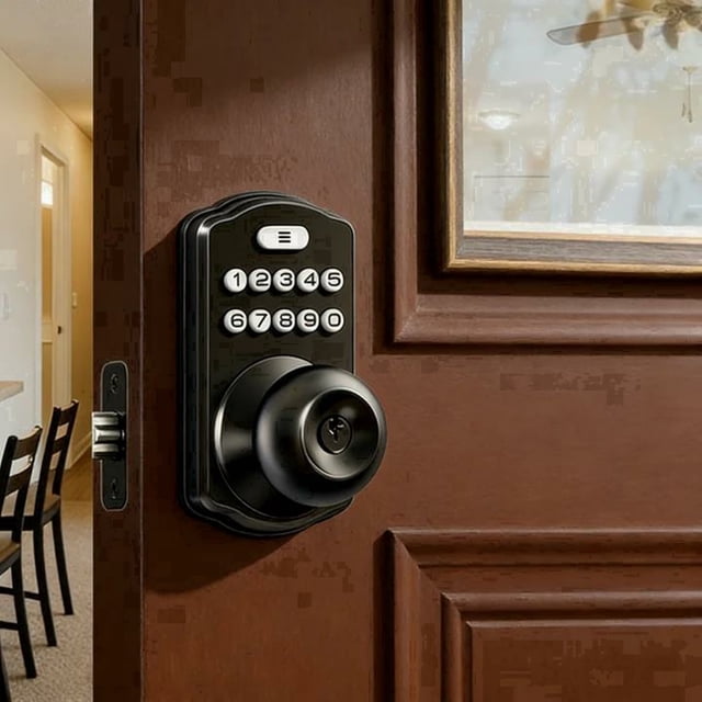 Lock Box Keypad Entry Veise Keypad Door Knob Lock, Keyless Entry, Easy Installation, Matte ...