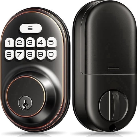 Veise Keyless Entry Door Lock, Electronic Keypad Deadbolt, Auto Lock, Easy Install, Oil Rubbed Bronze