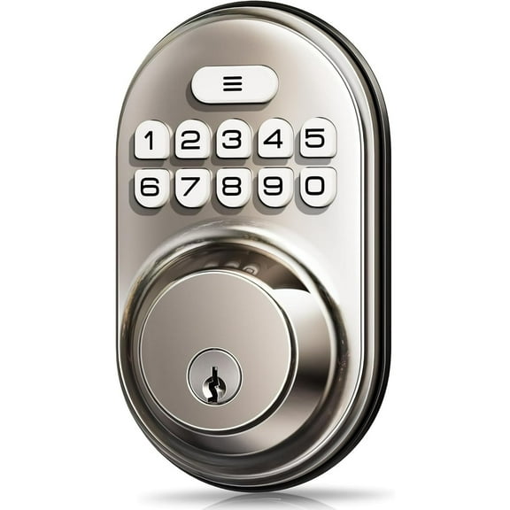 Veise Keyless Entry Deadbolt, Smart Deadbolt Door Lock, Digital Smart Deadbolt, Easy Installation, Satin Nickel