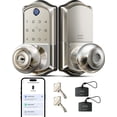 thumbnail image 1 of Veise Fingerprint Smart Knob Handle Lock, Keyless Entry, App Control, Electronic Digital Keypad, Remote Access Sharing, Auto Lock, Satin Nickel, 1 of 9