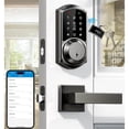 thumbnail image 1 of Veise Smart Keyless Entry Door Lock with Handle, App Control, Electronic Touchscreen Keypad, Easy Install, Matte Black, 1 of 10