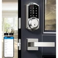 thumbnail image 1 of Veise Smart Front Door Lock with 2 Lever Handle Set, App Control Keyless Entry Deadbolt, Electronic Keypad, Satin Nickel, 1 of 8
