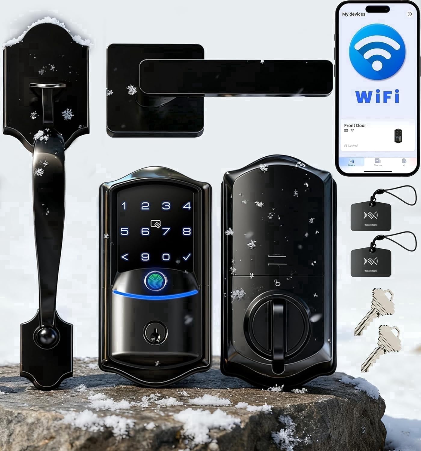 Schlage, Encode Wi-Fi Touch Screen Deadbolt, Keyless, Matte Black