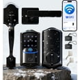 thumbnail image 1 of Veise Wifi Fingerprint Smart Deadbolt Lock with Handle Set, Keyless Entry Front Door Keypad Lock, App Remote Control, Matte Black, 1 of 9
