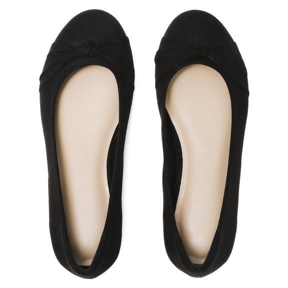 Veittes Women's Wide Width Flats Shoes - Round Toe Bow Comfortable Casual Ballet Shoes.
