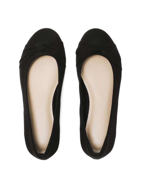Women's Wide Width Flats Shoes - Round Toe Bow Comfortable Casual Ballet Shoes.