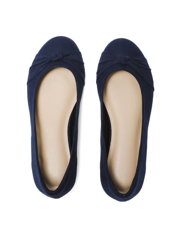 Women's Wide Width Flats Shoes - Round Toe Bow Comfortable Casual Ballet Shoes.