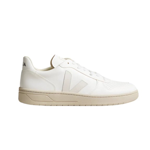 Veja Unisex Veja V-10 Leather Sneaker, White, M11.5, Medium