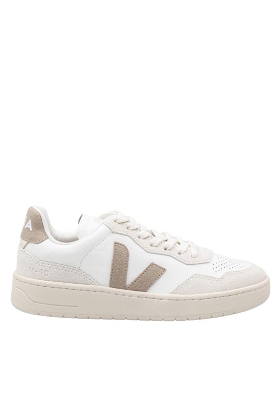 V-90 Leather Sneakers, White And Cream White (Women's)