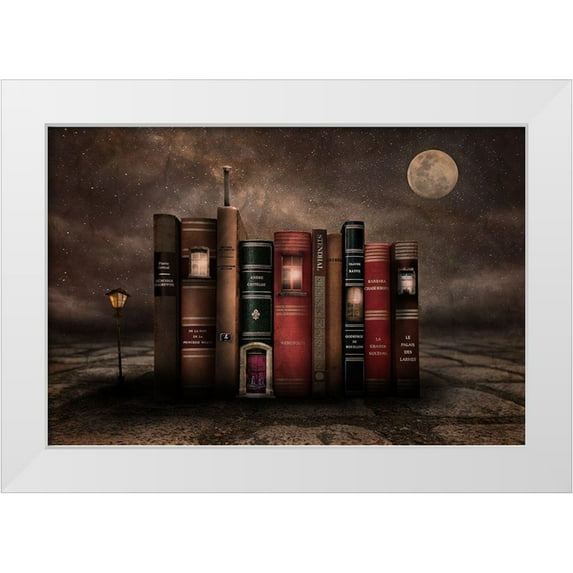 Vekemans, Muriel 18x13 White Modern Wood Framed Museum Art Print Titled - Night Library