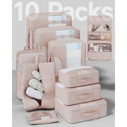 Veken 10 Set Packing Cubes for Travel, Beach Vacation Essentials Accessories for, Suitcase Organizer Bags for Luggage with Hanging Toiletry & Shoe Bag, Birthday Gifts for Women Mom Her