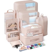 Veken 8 Set Packing Cubes, Durable Organizers Users Recommend for Flying, Carry-On Travel Accessories and Luggage Organization, Dutch Cream