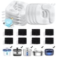 thumbnail image 1 of Veken Cat Water Fountain Filters, 8 Pack Replacement Filters & 8 Pack Replacement Pre-Filter Sponges Set for 67oz, 95oz, 135oz Automatic Pet Fountain Dog Water Dispenser, 1 of 8