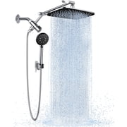Veken High Pressure Shower Head, 2.5 GPM Rainfall Handheld Spray, Reliable Full-Coverage Bathroom Accessories Companies Recommend, Silver Chrome