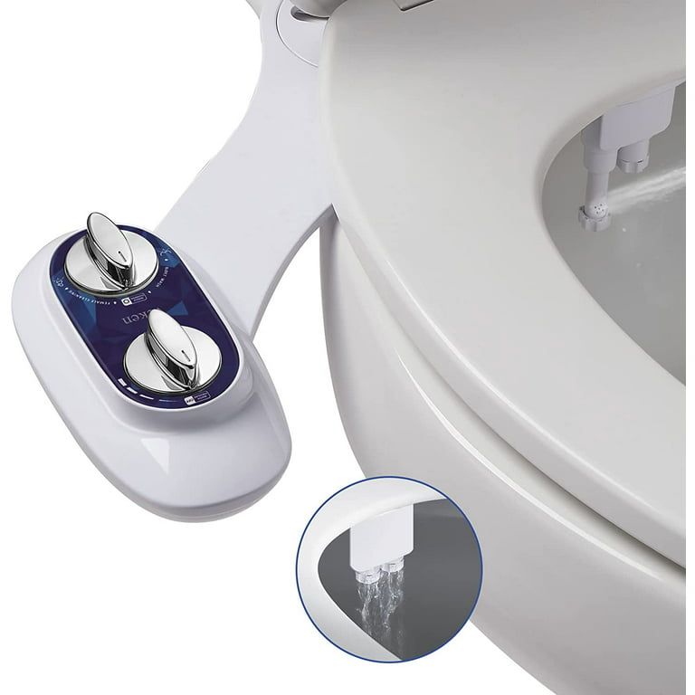 Sober Europa forbruge Veken Self-Cleaning Dual Nozzle (Feminine/Bidet Wash) Toilet Bidet Water  Non-Electric Bidet Attachment for Toilet , Blue - Walmart.com