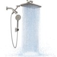 thumbnail image 1 of Veken Wide Brushed Nickel Rain Shower Head with Handheld, High Pressure Rainfall Showerhead Combo with Arm for Bathroom Accessories, Home Decor, Detachable Dual Shower with Multi Modes Handheld Spray, 1 of 4
