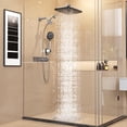thumbnail image 1 of Veken Wide Rain Shower Head with Handheld, High Pressure Rainfall Showerhead Combo with Arm for Bathroom Accessories, Home Decor, Detachable Dual Shower with Multi Modes Handheld Spray, Silver Chrome, 1 of 9