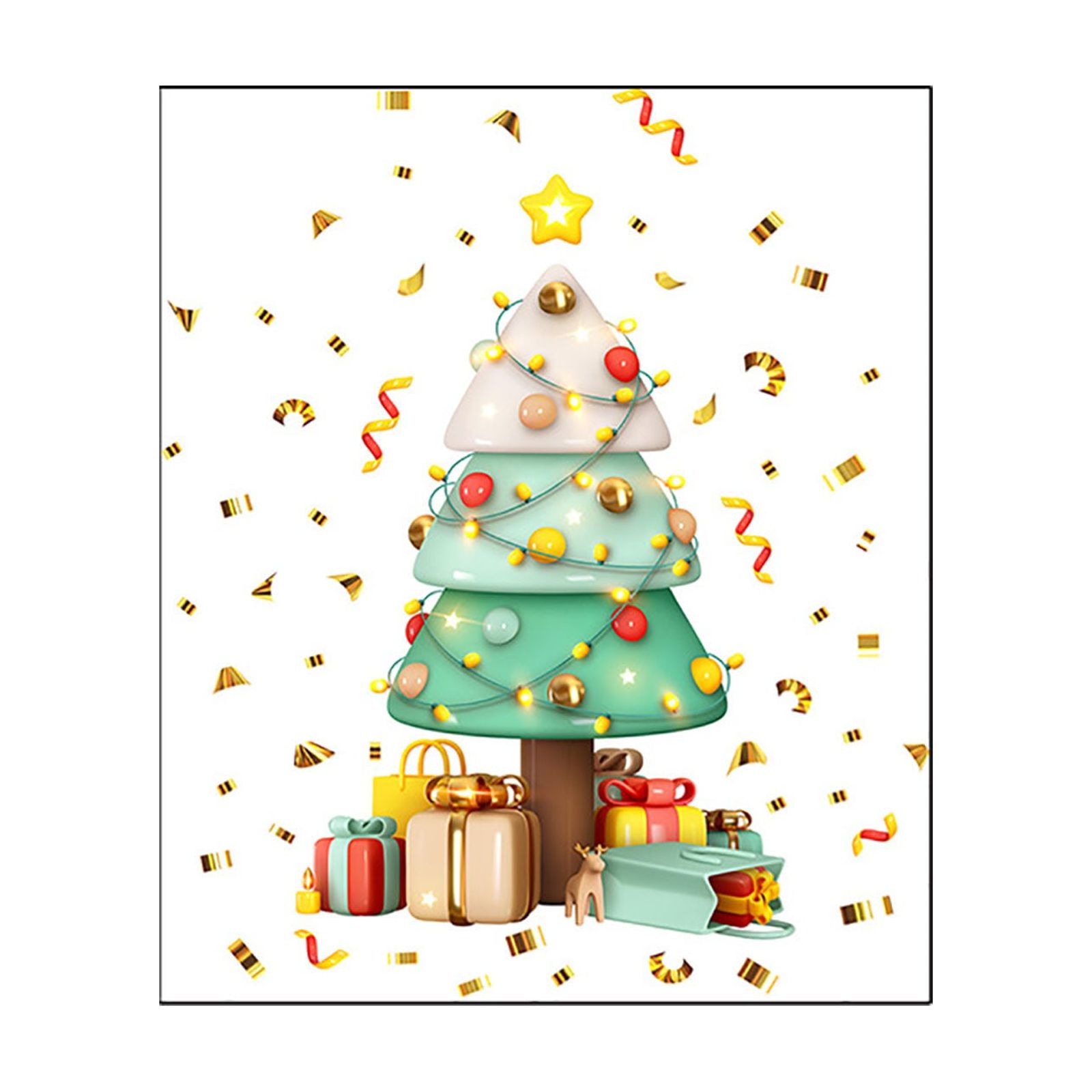 Veki Christmas Decorations Wall Stickers Removable Wall Art Decals