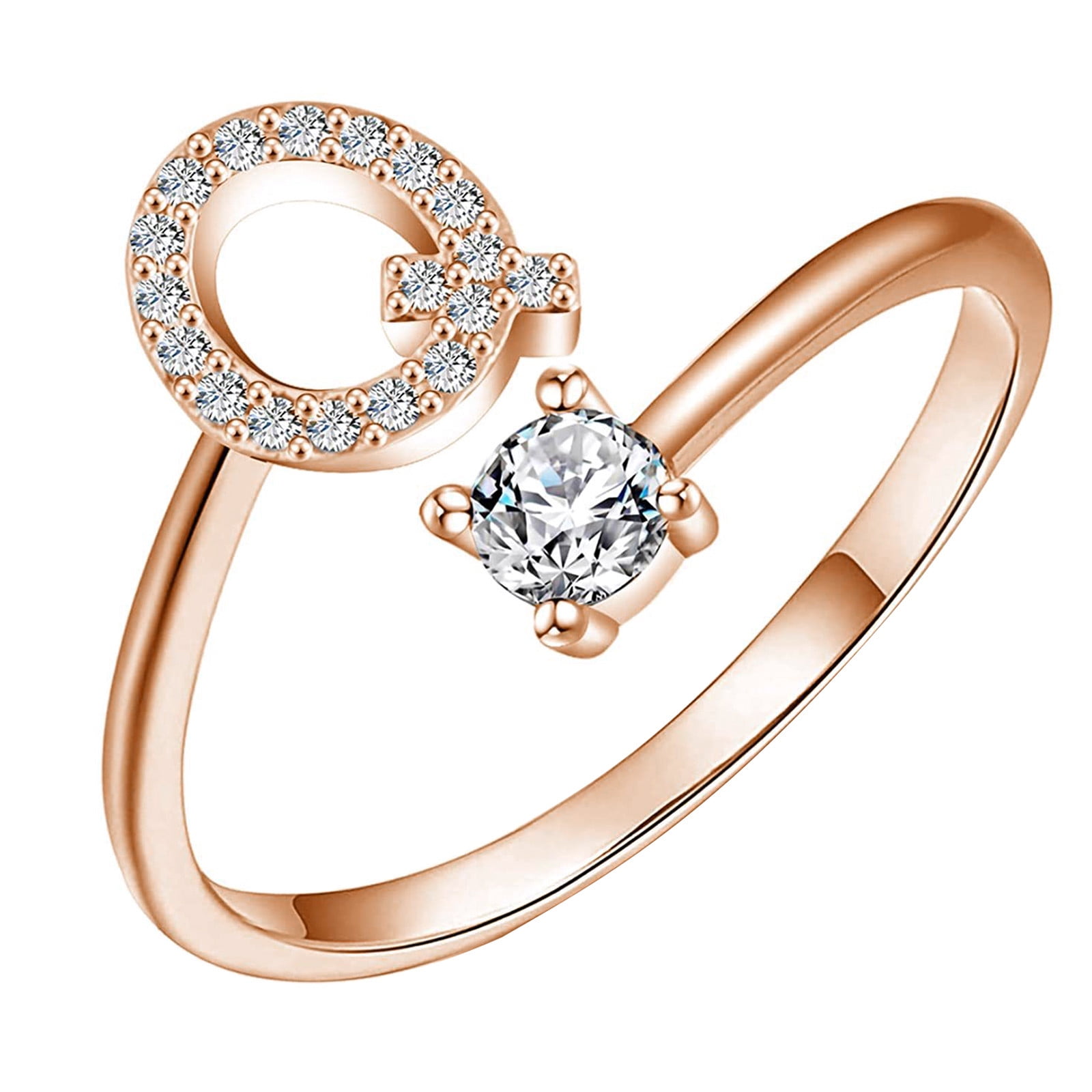 Veki Letter Rings Open Rings Proposal Gifts Bridal Engagement Party Rings Girl Rings for 12 Year Old