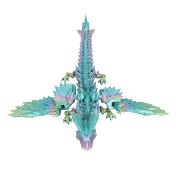 Vekome 18" 3D Printed Dragon,3D Printed Flying Dragon, Wings Spreadable Crystal Dragon, Flying Dragon Fidget Toy,Crystal Dragon Toys Gifts for Adults Kids