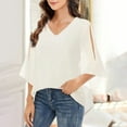 thumbnail image 1 of Vekome 3/4 Length Sleeve Womens Tops Plus Size Shirts Loose V Neck Casual Tee Shirts Solid Color Summer Pullover Tops, 1 of 7