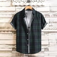 thumbnail image 1 of Vekome Button up Shirts for Men Big and Tall Short Sleeve Tops Oversized Collared Casual Blouses Plaid Summer Tee Shirts, 1 of 7