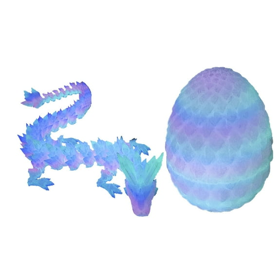 Vekome 3D Printed Dragon in Egg,9" Crystal Dragon in Dragon Egg, Articulated Dragon, Crystal Fidget Dragon Egg Toys for Executive Home Office Decor