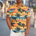 thumbnail image 1 of Vekome Hawaiian Button up Shirt Men Big and Tall Short Sleeve Tops Oversized Collared Casual Blouses Palm Frond Beach Wear, 1 of 6