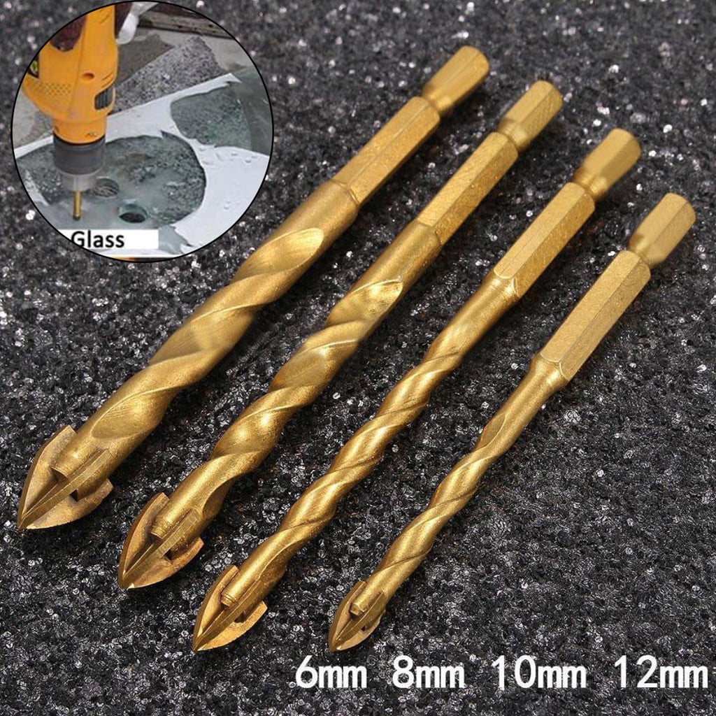 Vekome Hexagonal Shank Glass Drill Bit Threaded Tile Eye Drill Bit