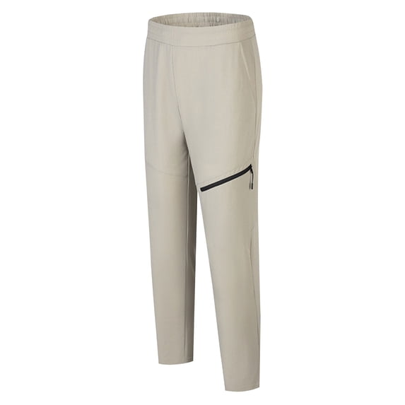 Vekome Lounge Pants Men Big and Tall Elastic Waist Pants Lightweight Tapered Casual Trousers Loose Bottoms Khaki M