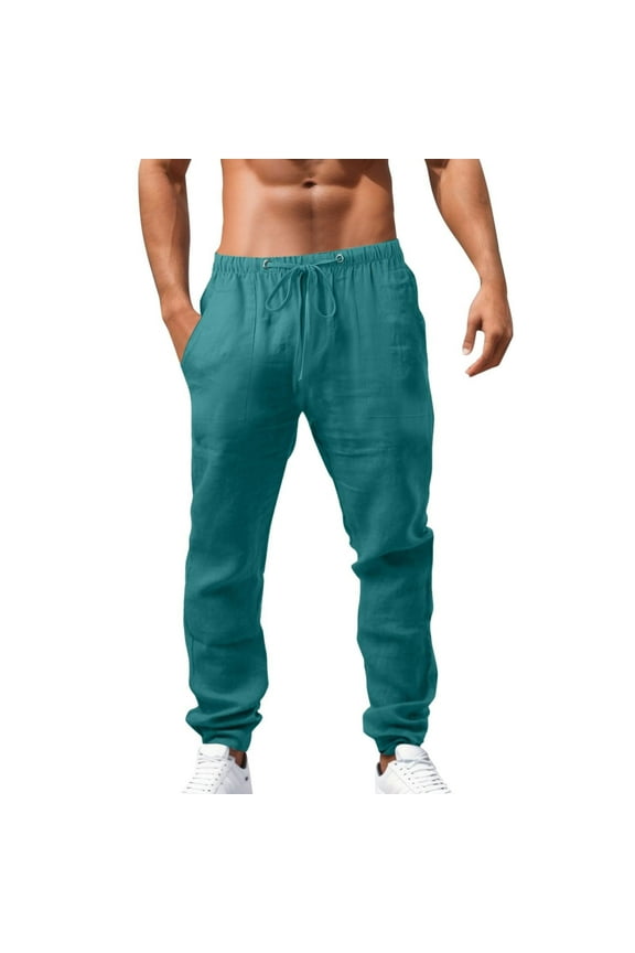 Mens Lounge Pants Elastic Waist Big and Tall Pants Lightweight Tapered Casual Trousers Loose Bottoms 5XL