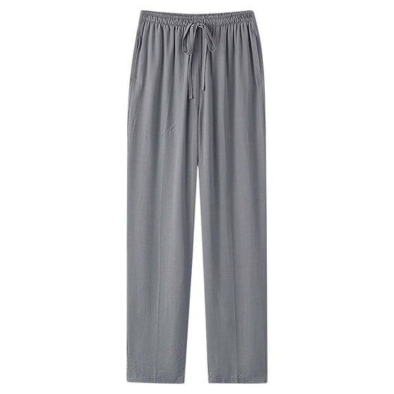 Vekome Mens Lounge Pants Elastic Waist Big and Tall Pants with Drawstring Lightweight Straight Leg Casual Trousers Loose Bottoms Pockets