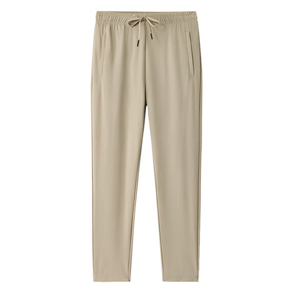 Vekome Mens Pants Casual Comfy Big and Tall Elastic Waist Pants with Drawstring Viscose Lightweight Tapered Trousers Loose Bottoms Pockets