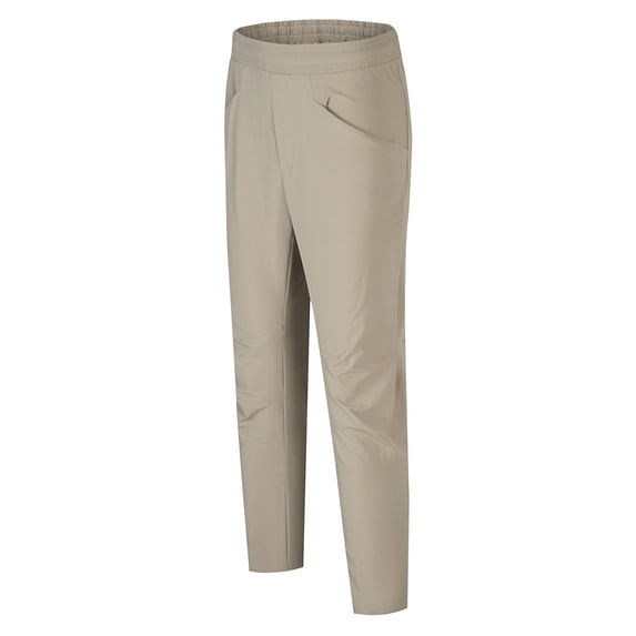 Vekome Mens Pants Elastic Waist Big and Tall Pants Lightweight Tapered Casual Trousers Loose Bottoms Khaki M
