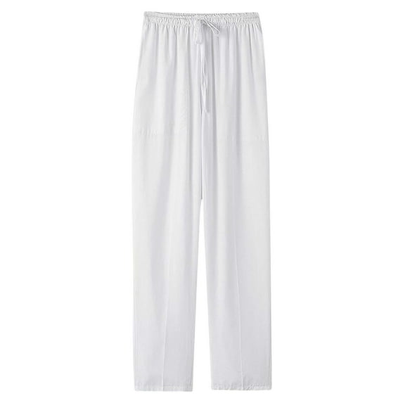 Vekome Mens Pants Elastic Waist Big and Tall Pants with Drawstring Lightweight Straight Leg Casual Trousers Loose Bottoms Pockets