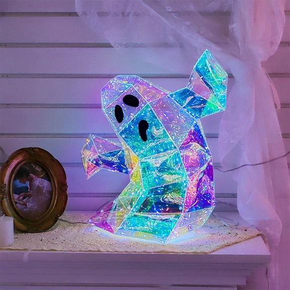 Vekome Prismatic Iridescent Spooky Ghost LED Night Light, Multicolor