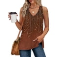 thumbnail image 1 of Vekome Sleeveless Tops for Women Plus Size Plus Size Sleeveless Shirts V Neck Casual Tee Shirts Print Summer Pullover Tops, 1 of 7