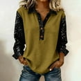thumbnail image 1 of Vekome T Shirts for Women Long Sleeve Plus Size Pullover Tops Loose Collared Casual Tee Shirts Button Color Block Sequin Blouses with Pockets, 1 of 6