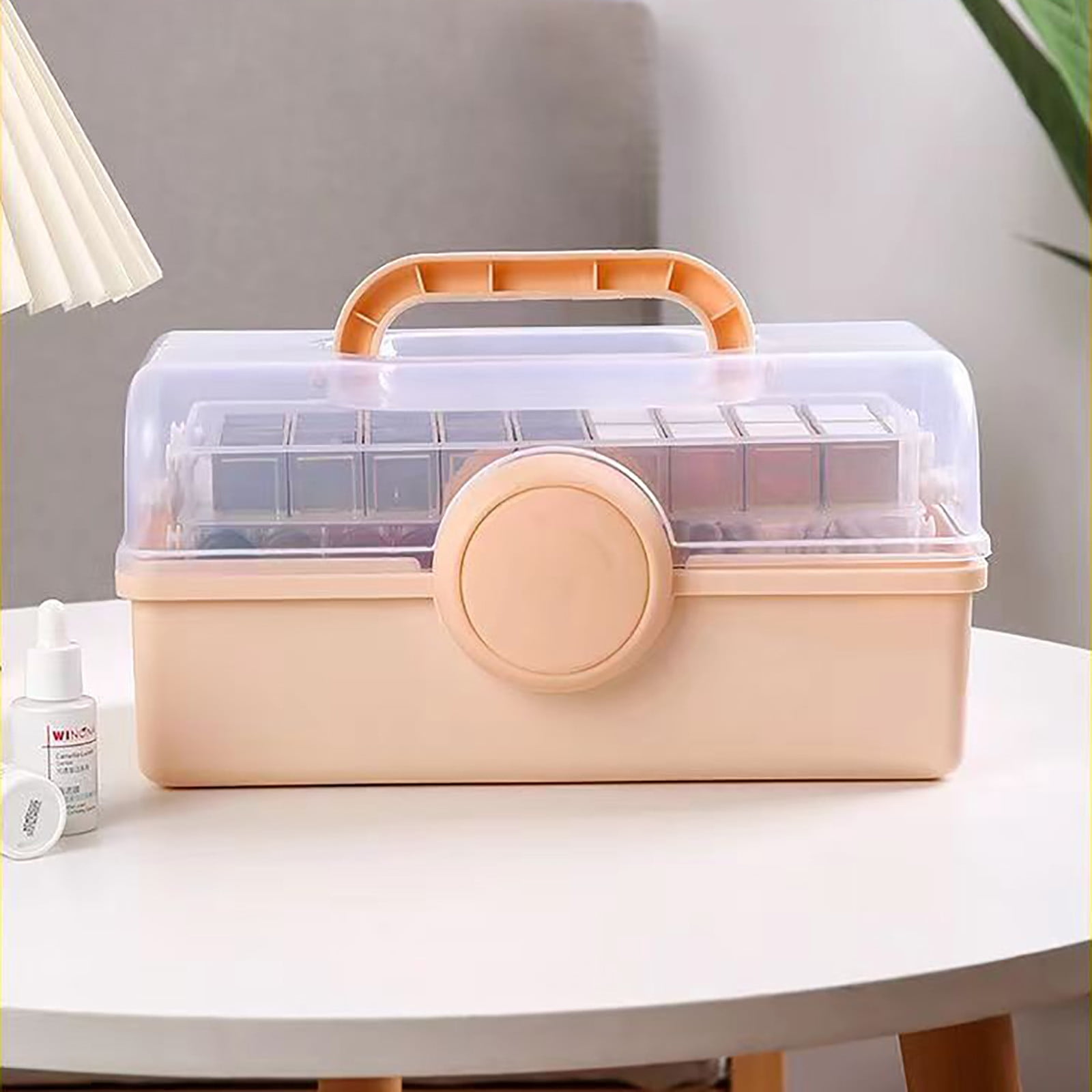 Vekome Transfer Box, Threelayer Storage Box, Cosmetics Storage Box