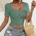 thumbnail image 1 of Vekome Womens Blouses Plus Size Plus Size Short Sleeve T Shirts Slim V Neck Elegant Pullover Solid Color Summer Tops, 1 of 7
