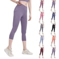 thumbnail image 1 of Vekome Womens Leggings Plus Size Butt Lift Yoga Pants Seamless Solid Lightweight Running Tights Purple S, 1 of 4