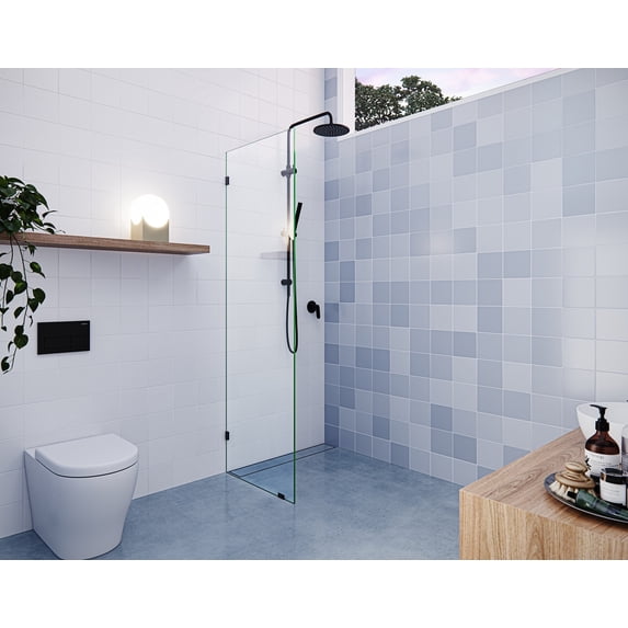 Vela 25 in. x 78 in. Glass Shower Panel - Single Fixed Panel