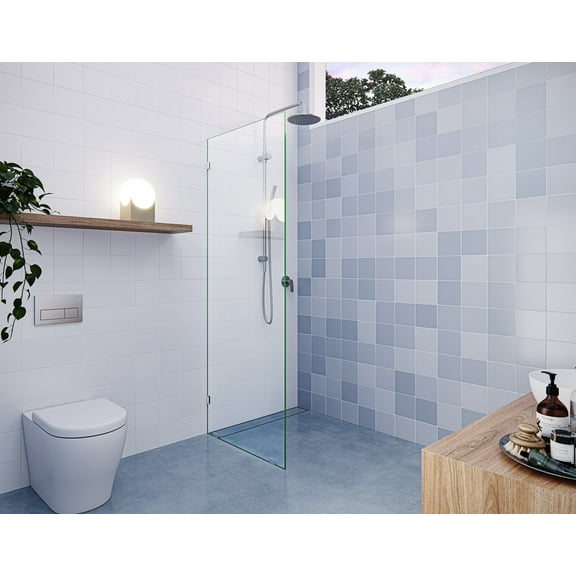Vela (26.5x78) in. Glass Shower Panel - Single Fixed Panel