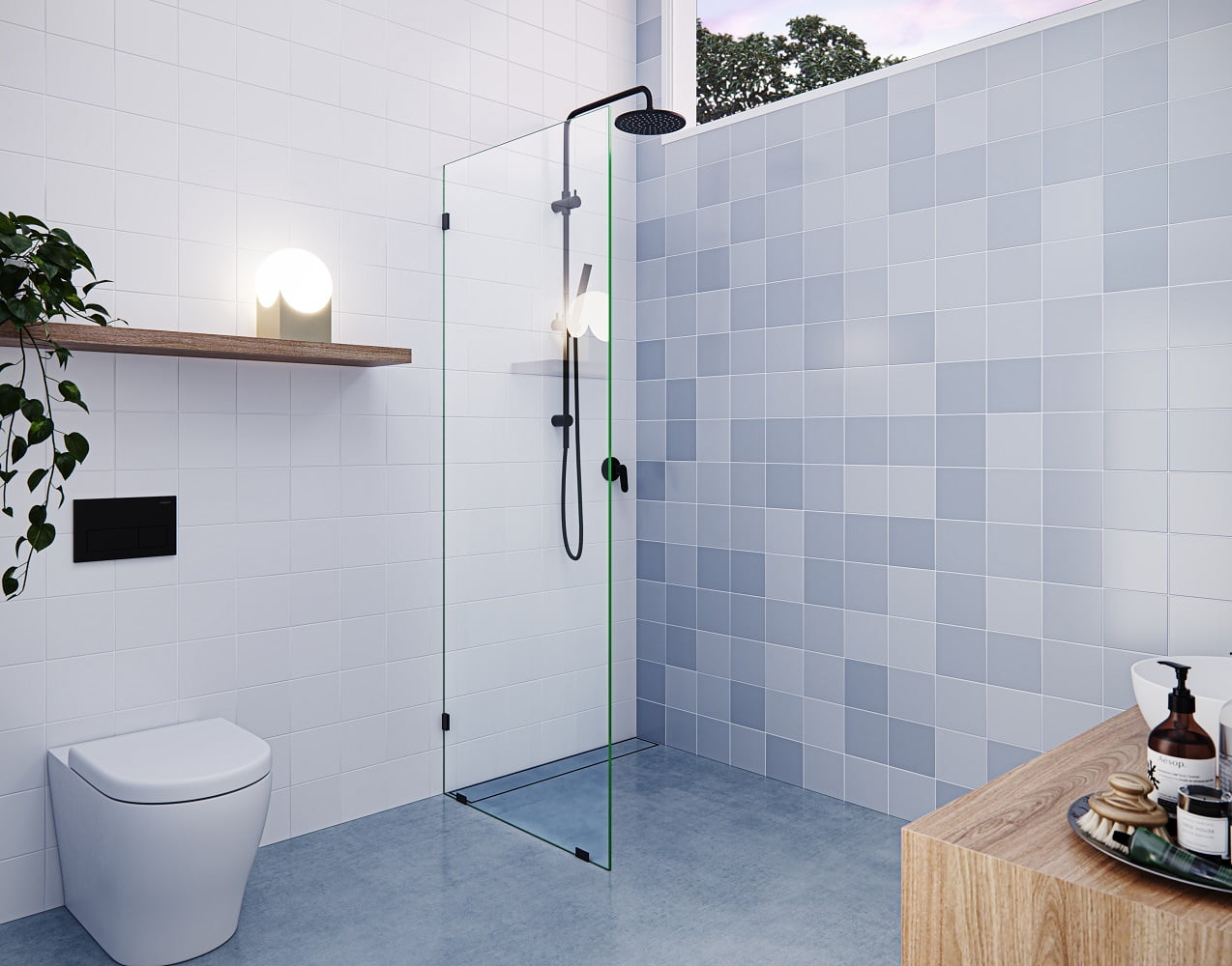 Vela 26 in. x 78 in. Glass Shower Panel - Single Fixed Panel