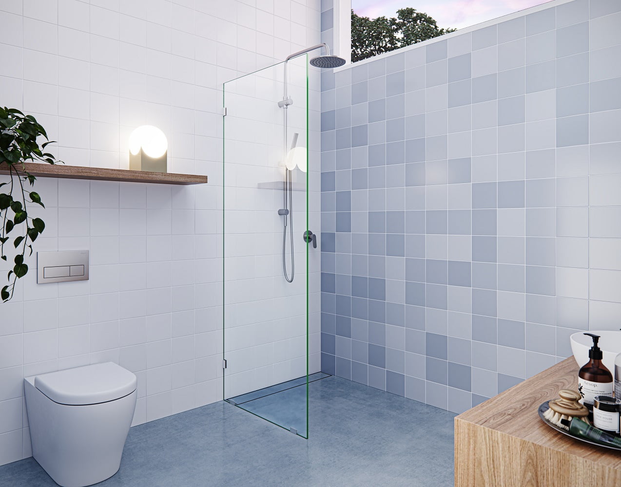 Vela 28 in. x 78 in. Glass Shower Panel - Single Fixed Panel