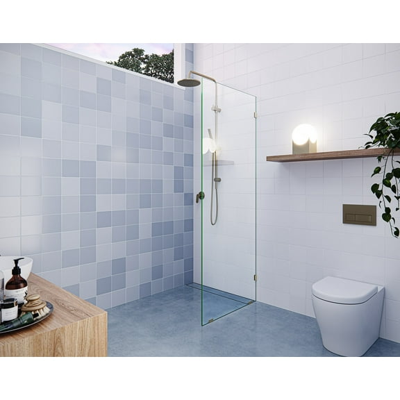 Vela 28 in. x 78 in. Glass Shower Panel - Single Fixed Panel