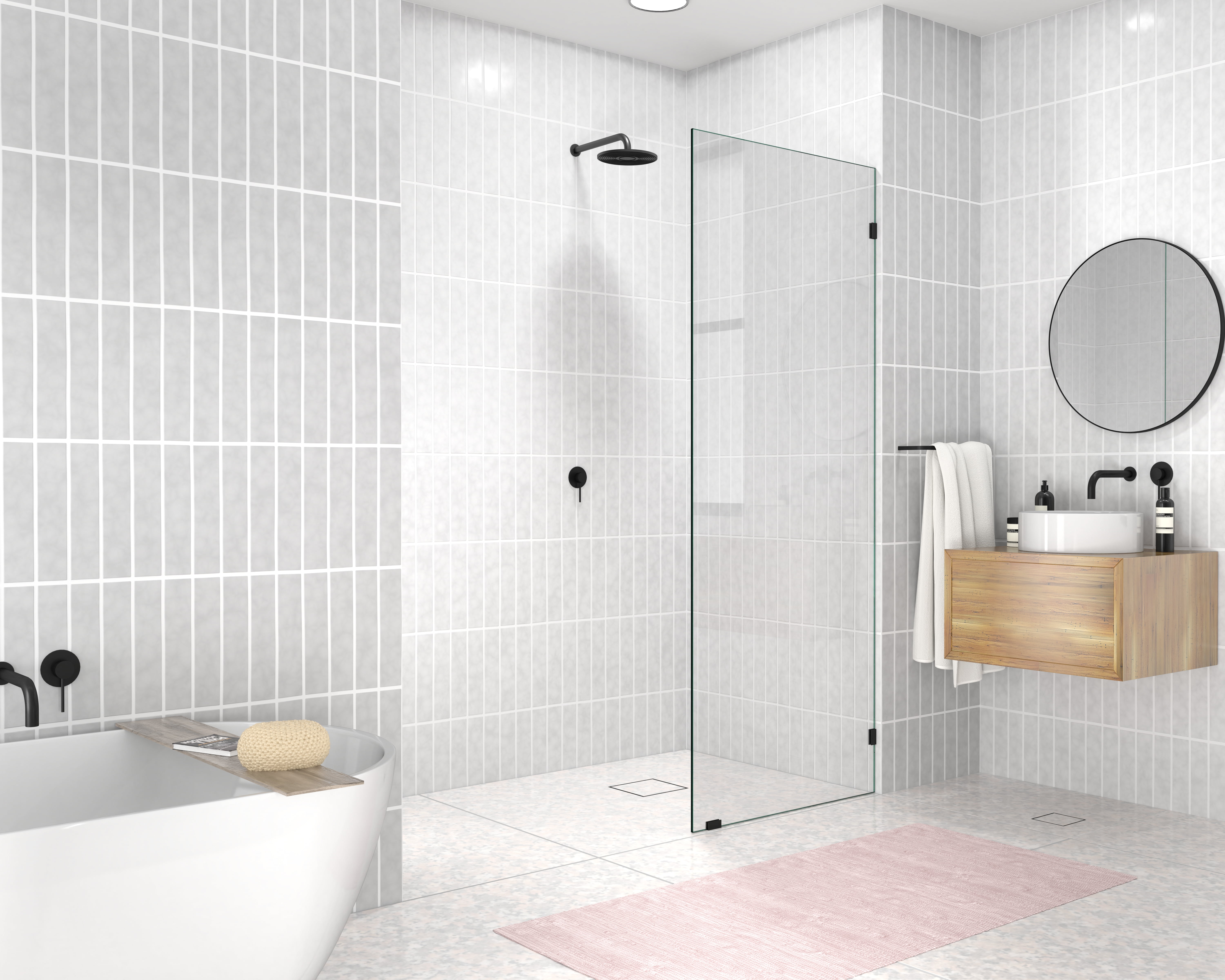 Vela 30.5 in. x 78 in. Glass Shower Panel Single Fixed Panel - Walmart.com