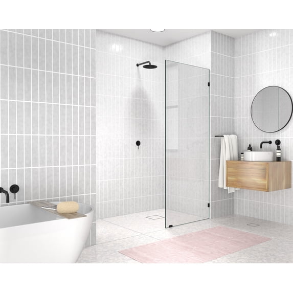 Vela 30.5 in. x 78 in. Glass Shower Panel Single Fixed Panel