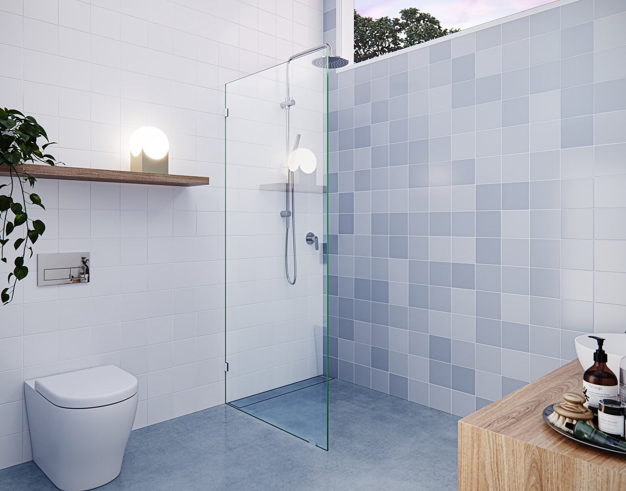 Vela 78" Frameless Glass Shower Panel with Polished Chrome Hardware