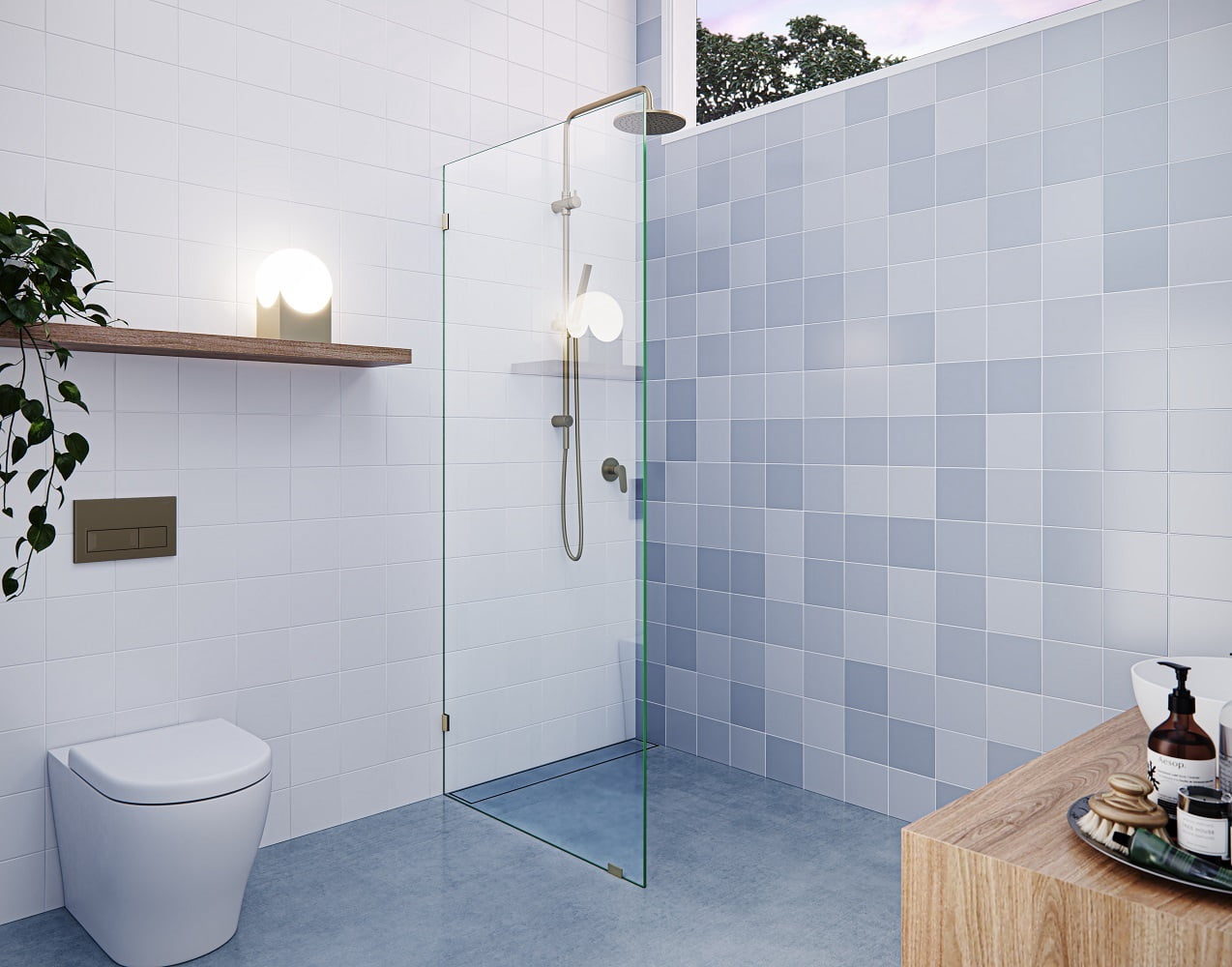 Vela 30 in. x 78 in. Glass Shower Panel - Single Fixed Panel